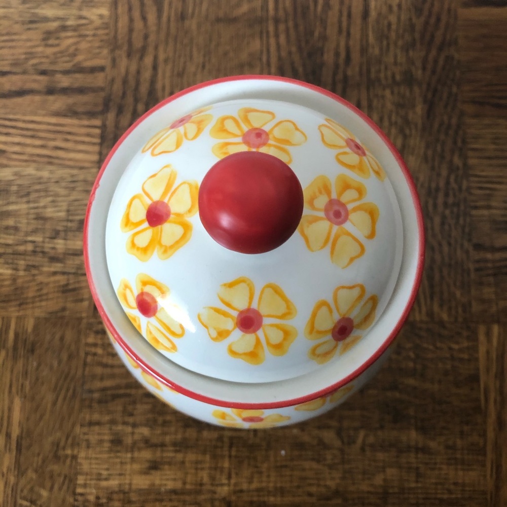 Hand-painted Floral Sugar Bowl - Picture 4 of 5